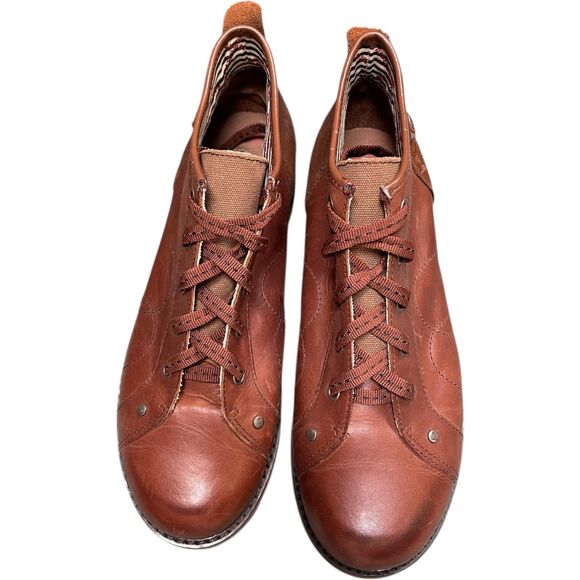 LONDON UNDERGROUND Punk Ankle Boots Lace Up Oil Rubbed Brown Leather Chunky Sole - Picture 4 of 11